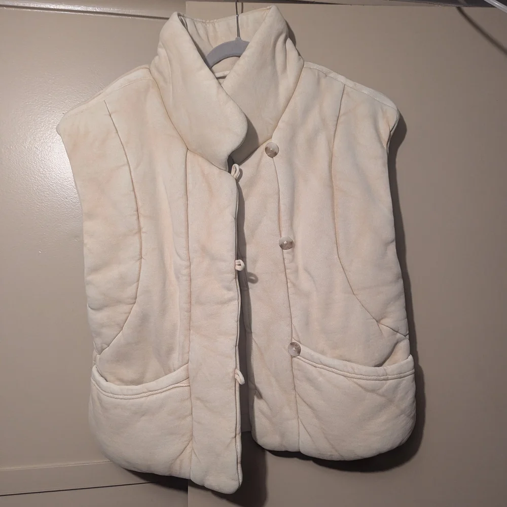Cream Quilted Women's Vest